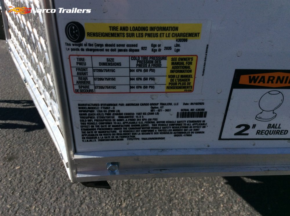 2025 Wells Cargo 5' x 8' FAST TRAC Enclosed Cargo trailer