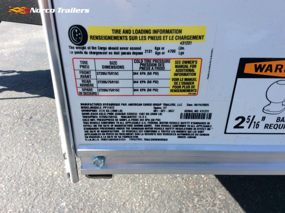 2025 Haulmark 7' x 16' PASSPORT Enclosed Cargo trailer