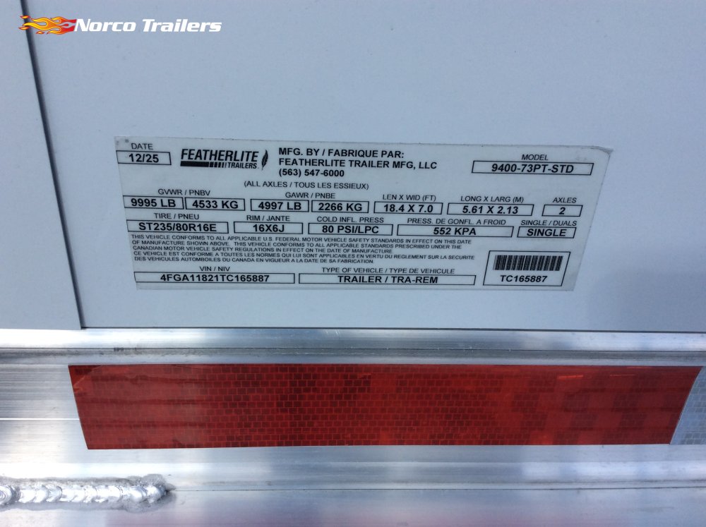 2026 Featherlite 7' x 18' 5" HORSE TRAILER Horse trailer