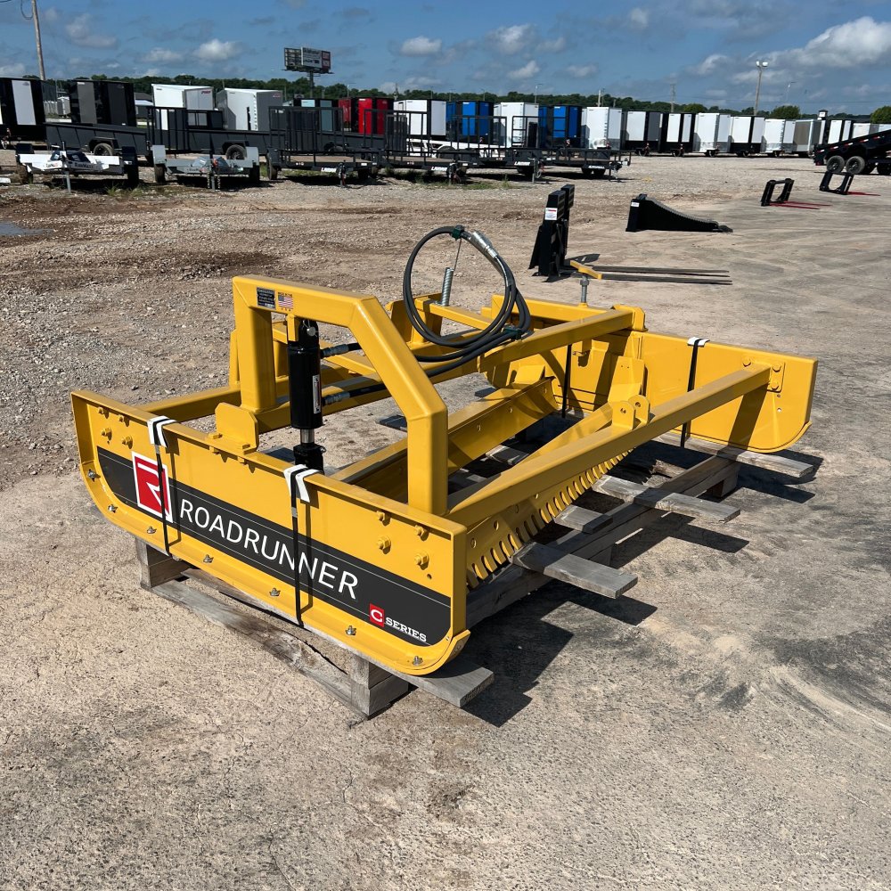 100000396 - x RoadRunner C-Series 7' Wide Single Cylinder Grader w/ Serrated Blade Skid Steer Attach