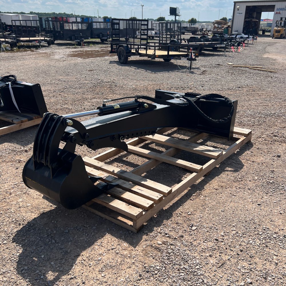 100000370 - x Jenkins Iron & Steel 8.5' Backhoe with thumb & 18" bucket Skid Steer Attachment