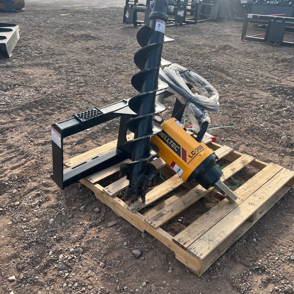 100000288 - x Belltec Belltec Auger Drive & 9" Rock Bit Skid Steer Attachment
