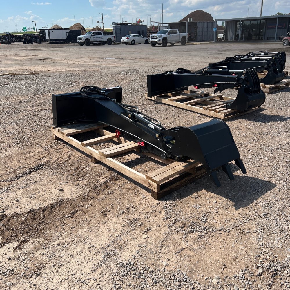 100000371 - x Jenkins Iron & Steel 8.5' Backhoe with thumb & 18" bucket Skid Steer Attachment
