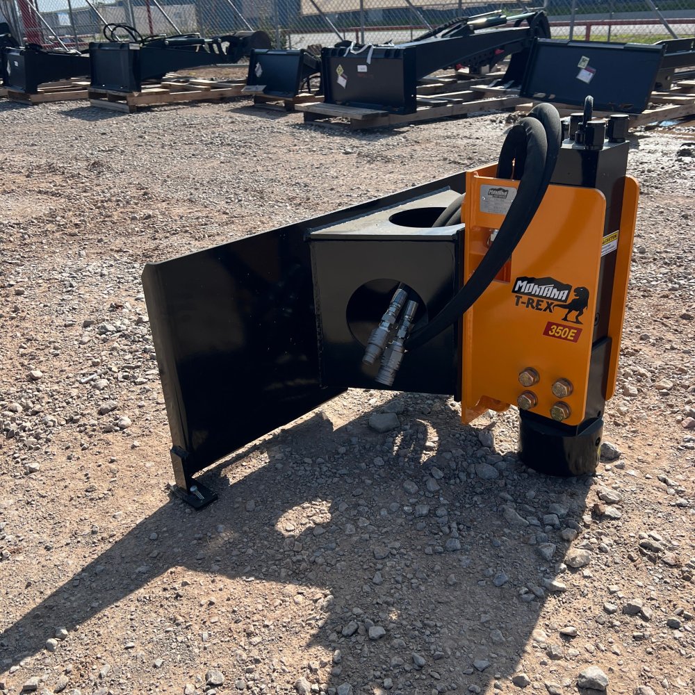 100000402 - x Montana Post Driver T-Rex 350 Front Mount Post Driver Skid Steer Attachment