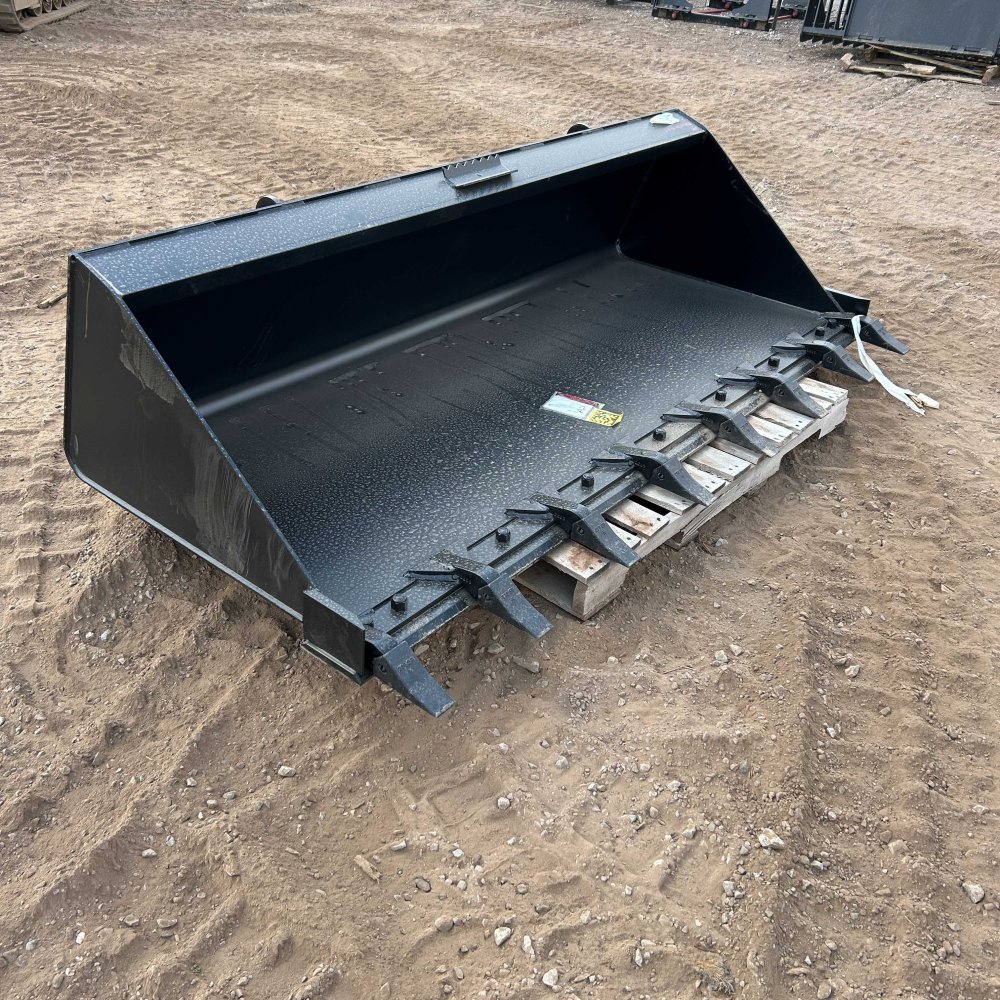 100000474 - x Jenkins Iron & Steel 84" HD Dirt Bucket w/Teeth Skid Steer Attachment