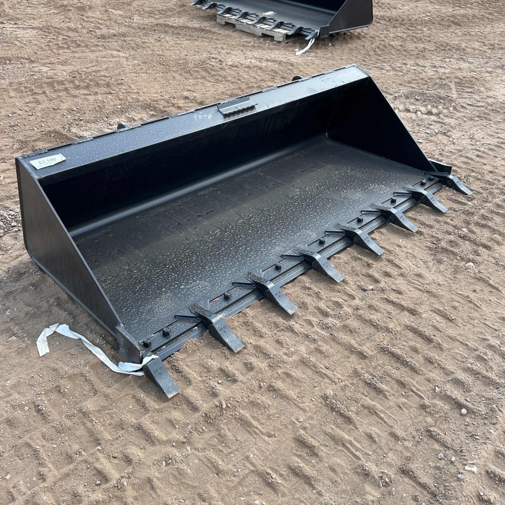 100000476 - x Jenkins Iron & Steel 78" HD Dirt Bucket w/Teeth Skid Steer Attachment