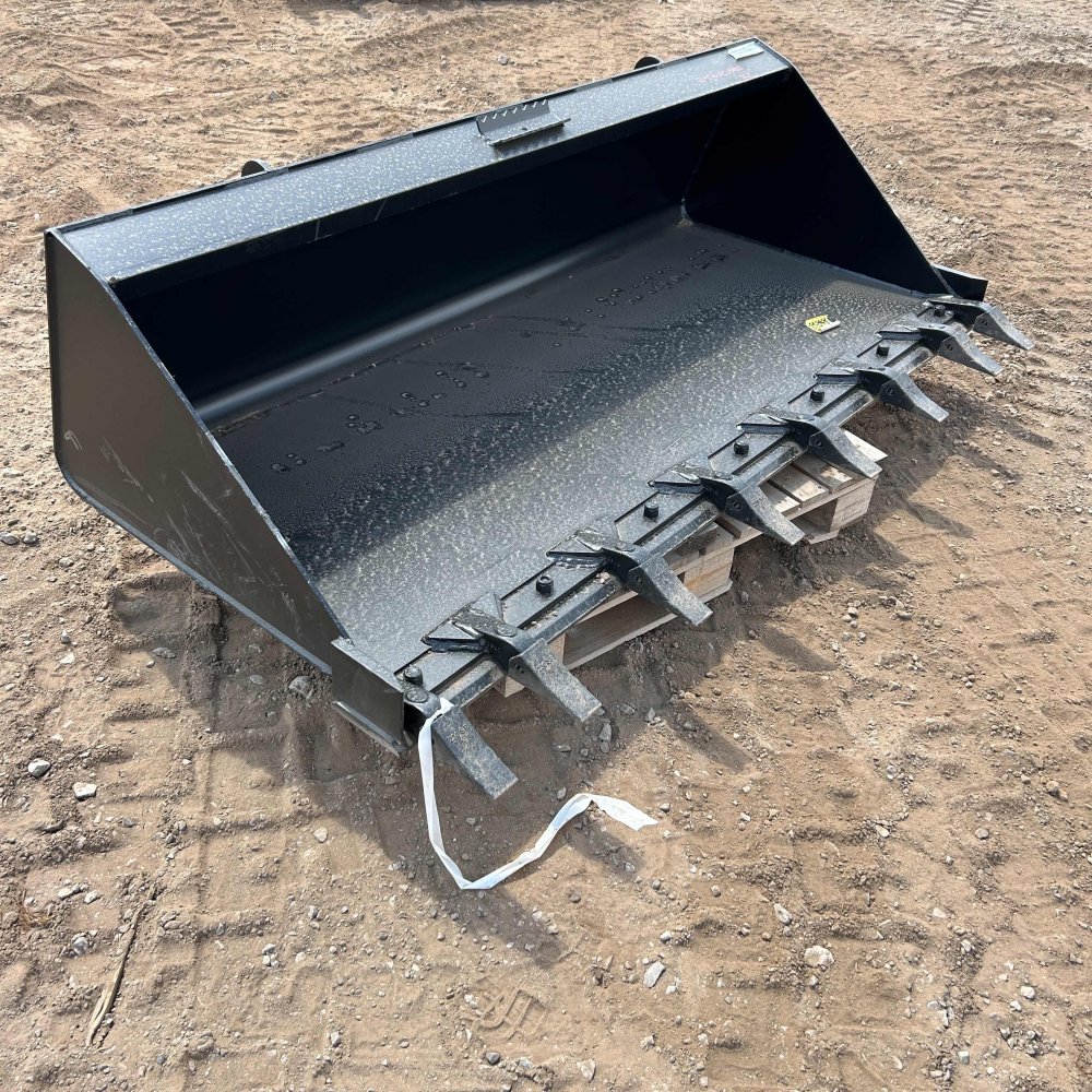 100000477 - x Jenkins Iron & Steel 78" HD Dirt Bucket w/Teeth Skid Steer Attachment
