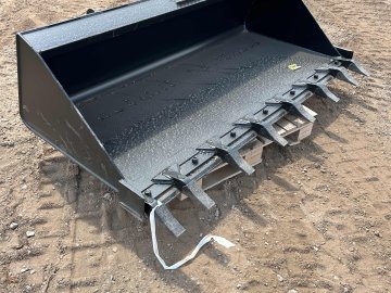 Jenkins Iron & Steel 78" HD Dirt Bucket w/Teeth Skid Steer Attachment