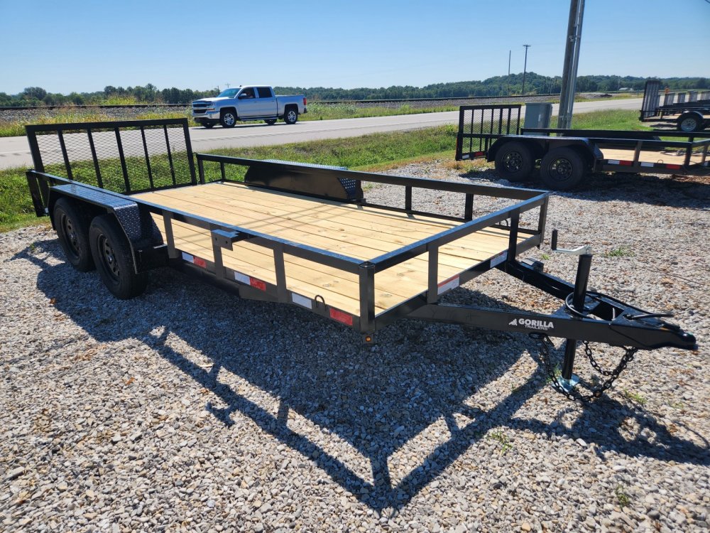 2023 6.4x16 Gorilla Utility Double Axle, Dovetail, Gate Utility, w/Brakes