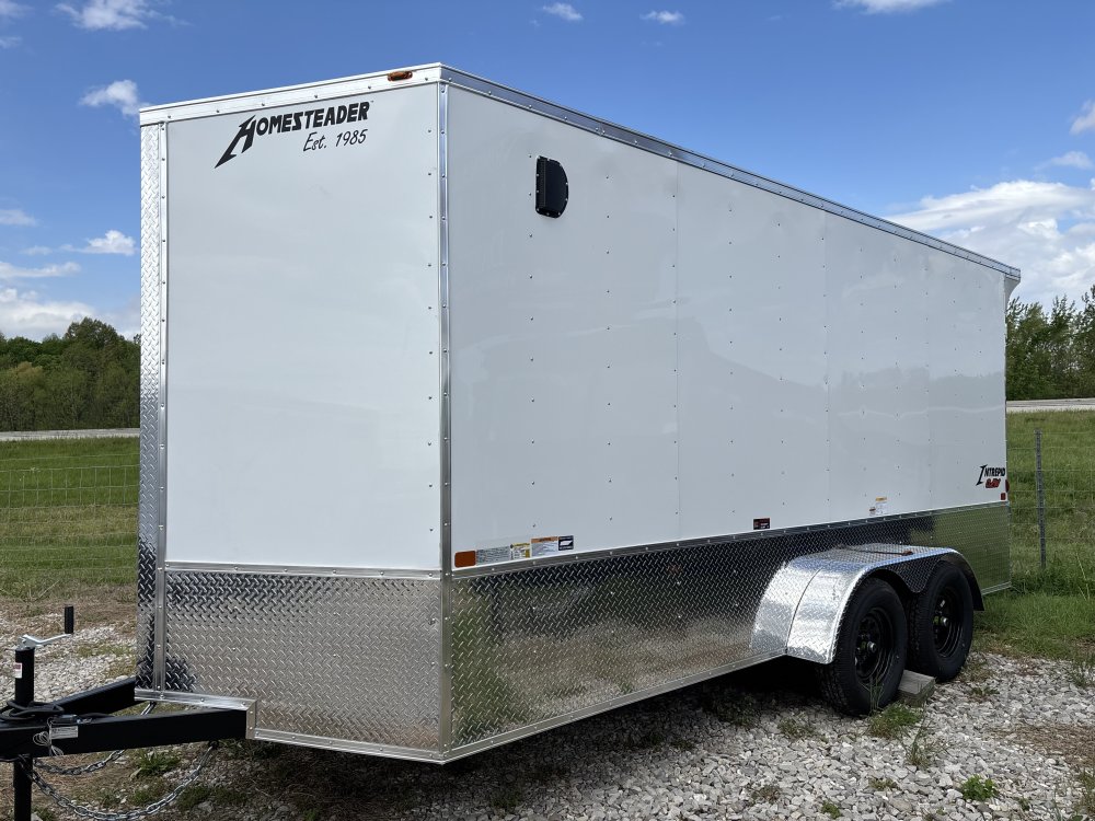 2026 7'x16' Homesteader Enclosed Cargo OHV - 7ft Height - Polycor Walls - Spoiler