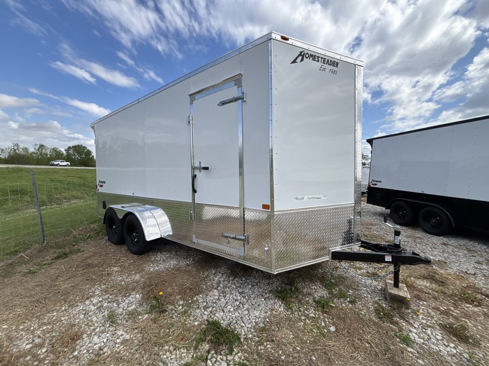 2026 7'x16' Homesteader Enclosed Cargo OHV - 7ft Height - Polycor Walls - Spoiler