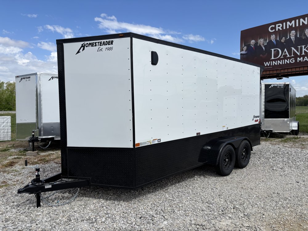 2026 7'x16' Homesteader Enclosed Cargo OHV - 7ft Height - Polycor - Black Out
