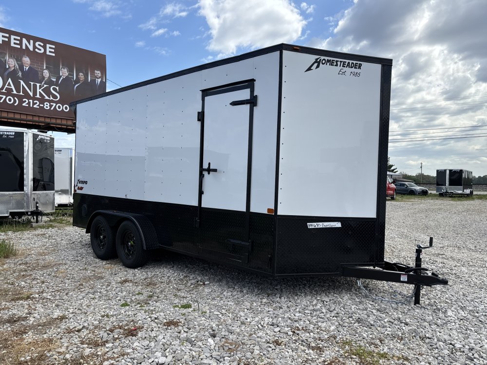 2026 7'x16' Homesteader Enclosed Cargo OHV - 7ft Height - Polycor - Black Out
