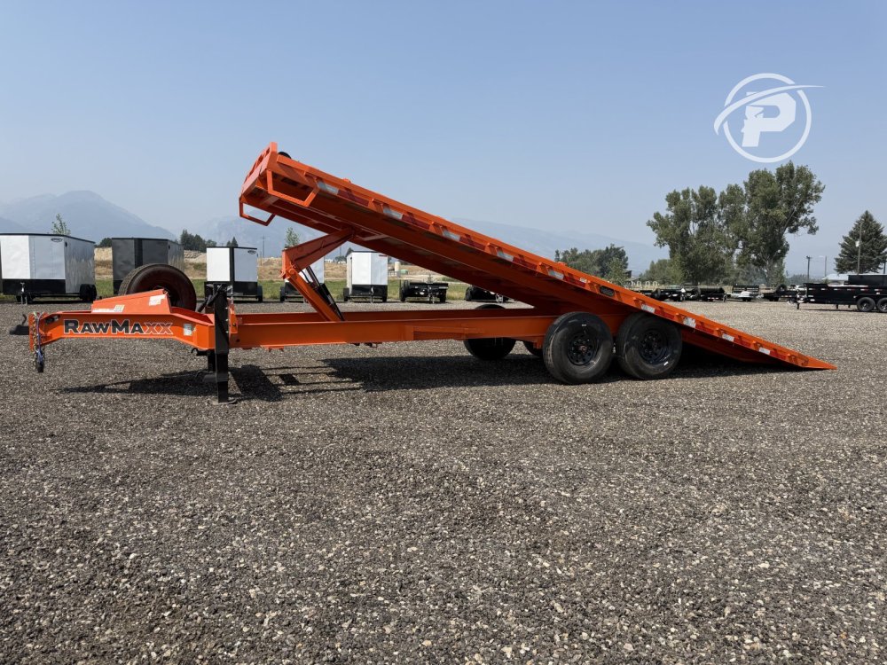 RawMaxx 102"x 24' Full Tilt Deckover 16k Tilt Bed Trailer