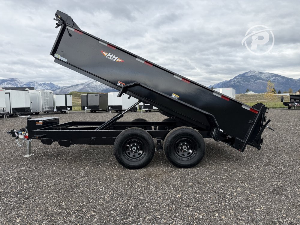 H&H 76"x 12' Scissor Hoist 10k Dump Trailer