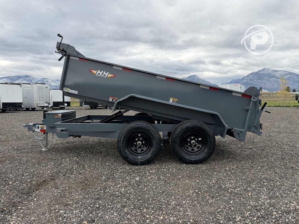 H&H 76"x 10' Scissor Hoist 10k Dump Trailer