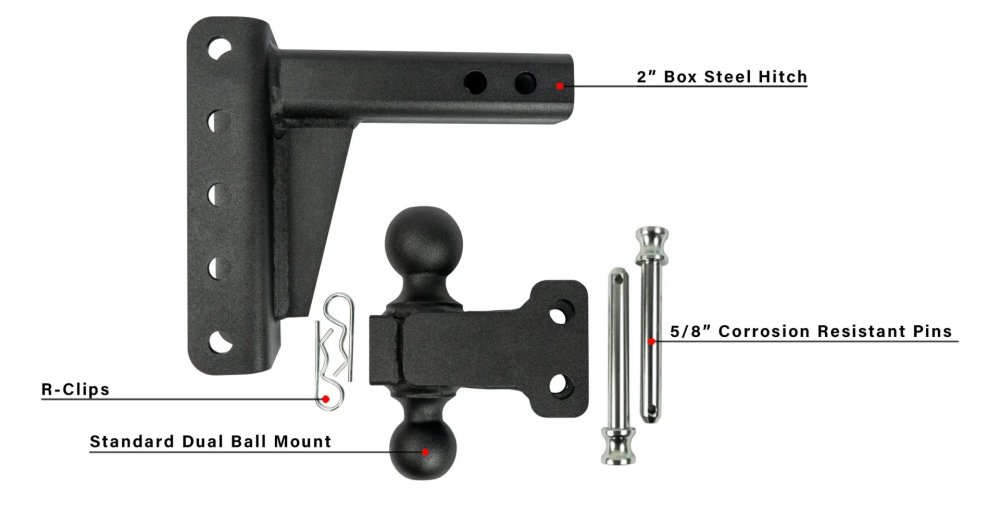 2.0" Medium Duty 4" Drop/Rise Hitch