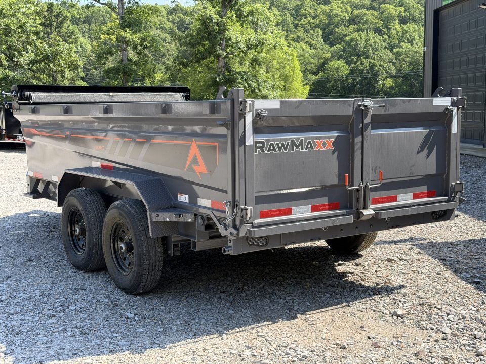 2026 RawMaxx 83X14X32 GDX KNIGHT TELESCOPIC W/SPARE 14K GVWR Dump Trailer