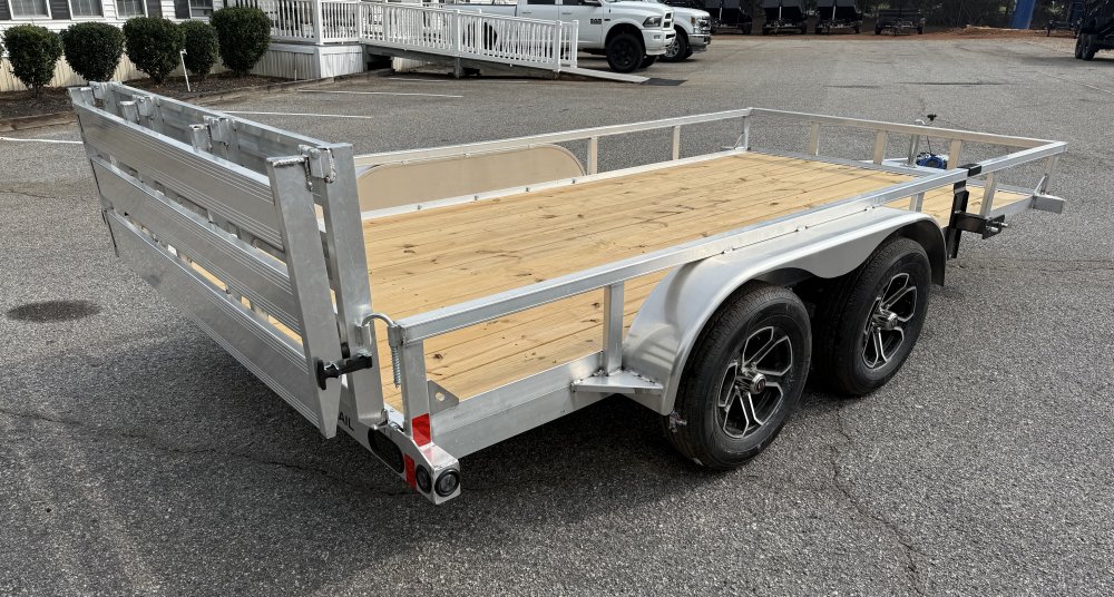 2027 Load Trail UA 83X14 TA / ALUMINUM FRAME/ 55" BI-FOLD TAILGATE / 2 BRAKE AXLES / ALUMINUM WHEELS