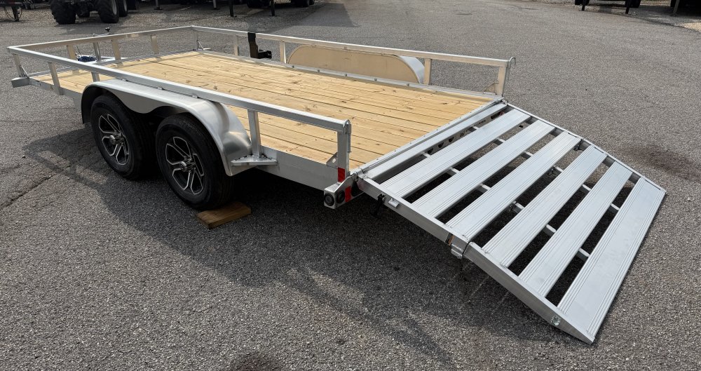 2027 Load Trail UA 83X14 TA / ALUMINUM FRAME/ 55" BI-FOLD TAILGATE / 2 BRAKE AXLES / ALUMINUM WHEELS