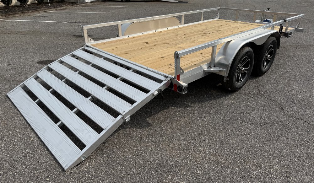 2027 Load Trail UA 83X14 TA / ALUMINUM FRAME/ 55" BI-FOLD TAILGATE / 2 BRAKE AXLES / ALUMINUM WHEELS