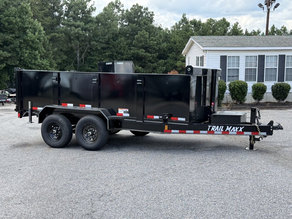 2026 Trail Maxx 83X14X3 HIGH SIDE TELESCOPIC W/REAR STABILIZER JACKS 14K GVWR Dump Trailer