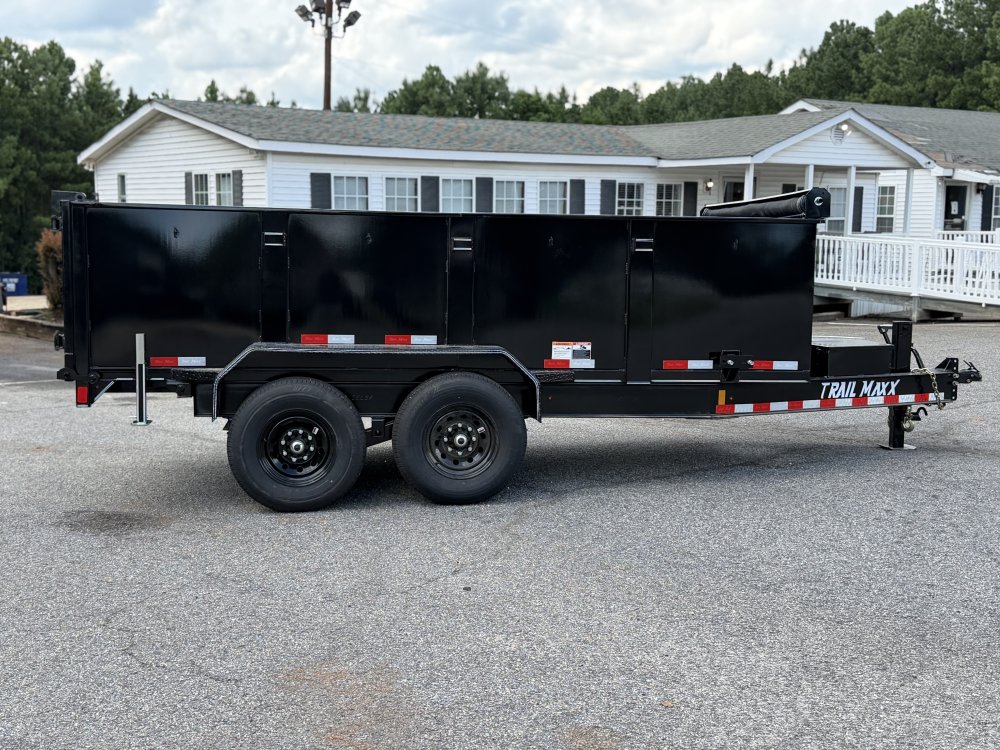 2026 Trail Maxx 83X14X3 HIGH SIDE TELESCOPIC W/REAR STABILIZER JACKS 14K GVWR Dump Trailer