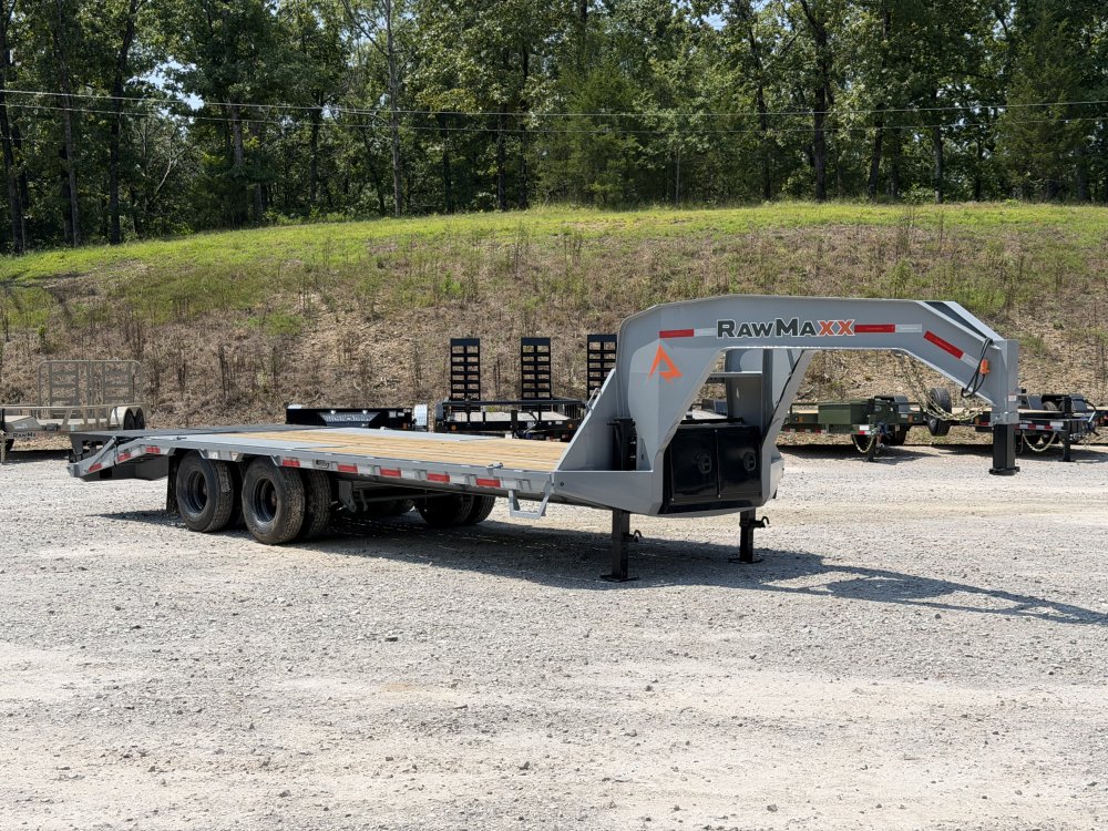 2026 RawMaxx 102X25' FDX MAXX RAMPS 24K GVWR 12K HYDRUALIC DISC BRAKE AXLES W/ 14PLY TIRES Flatbed T