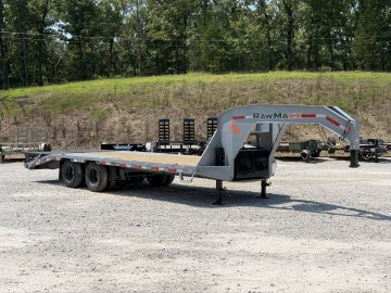 2026 RawMaxx 102X25' FDX MAXX RAMPS 24K GVWR 12K HYDRUALIC DISC BRAKE AXLES W/ 14PLY TIRES Flatbed Trailer
