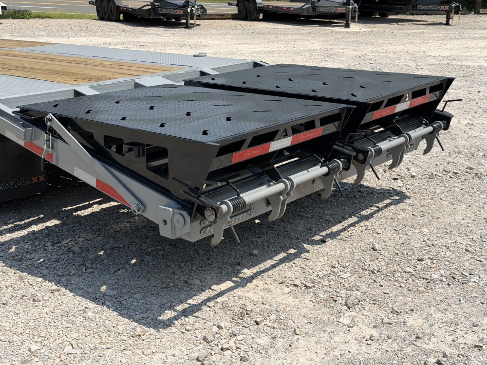 2026 RawMaxx 102X25' FDX MAXX RAMPS 24K GVWR 12K HYDRUALIC DISC BRAKE AXLES W/ 14PLY TIRES Flatbed T