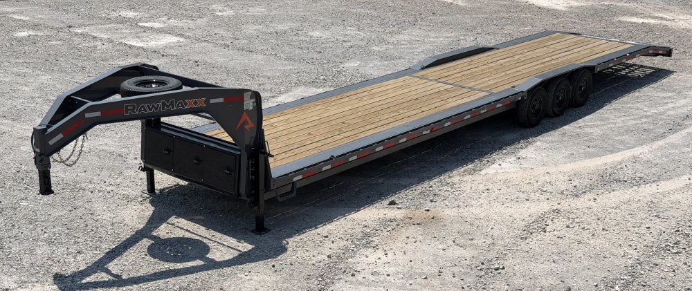 2026 RawMaxx LDX 102X44 LOWBOY W/14 PLYS, LOCKING CHAIN RACK, AND TORQUE TUBE 21K GVWR GOOSENECK Fla