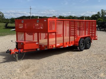 2026 Load Trail CS 83X18 / ALUM WHEELS / 4' GATE / WEEDEATER RACK / TOOL CAGE / 48" SIDES / 9.99K GVWR / Landscape Trailer