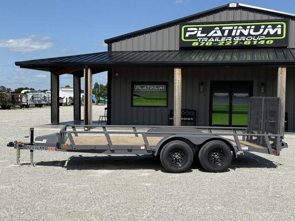 2026 RawMaxx UTX 83X16 W/TOOLBOX AND 4' HD FOLDING SPLIT GATE 10K GVWR Utility Trailer