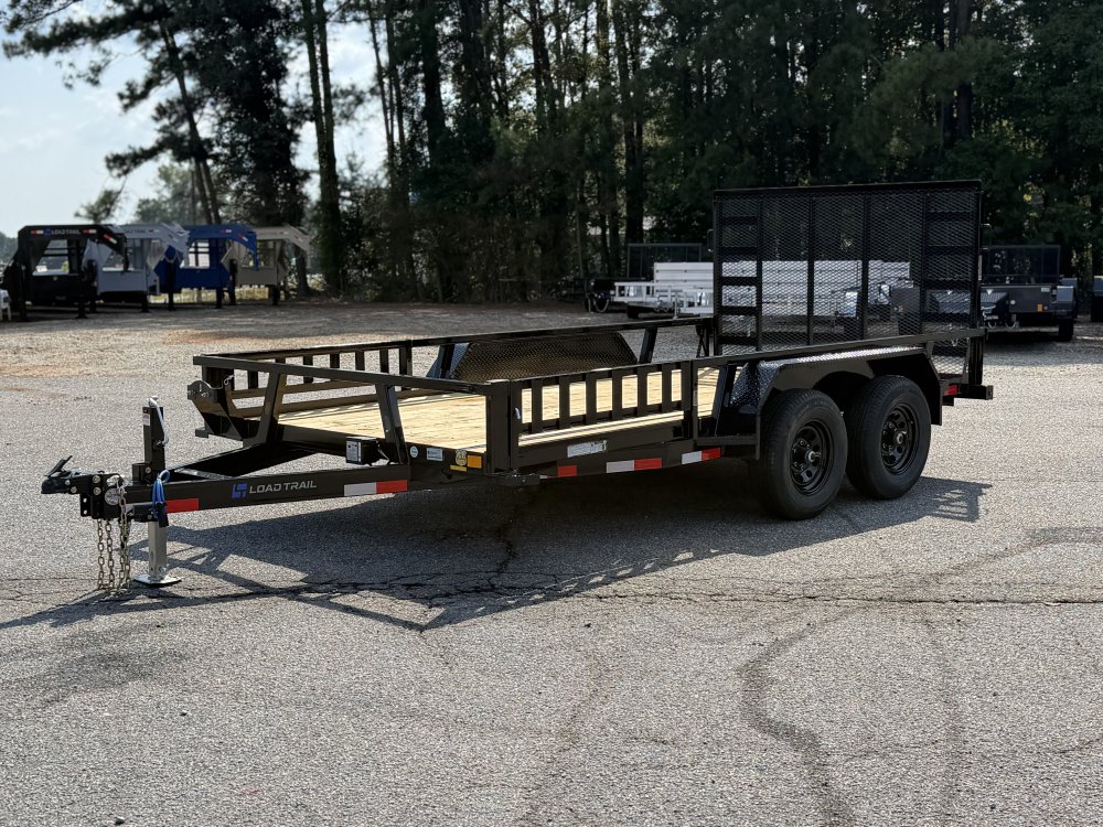 2027 LOAD TRAIL UE 83X14 TANDEM AXLE W/2' DOVE TAIL, 4' FOLDING GATE, AND SIDE LOAD RAMPS 9.99K GVWR