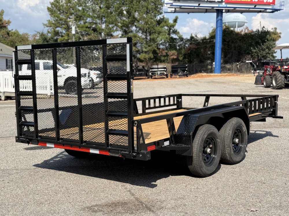 2027 LOAD TRAIL UE 83X14 TANDEM AXLE W/2' DOVE TAIL, 4' FOLDING GATE, AND SIDE LOAD RAMPS 9.99K GVWR