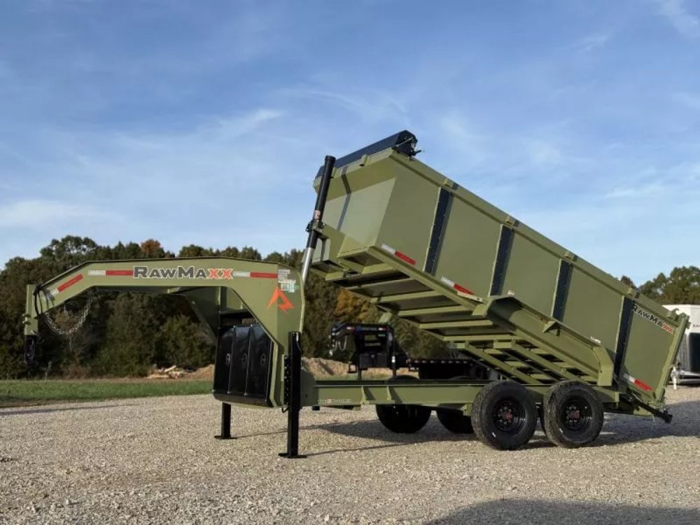 2026 RawMaxx LPX TELESCOPIC 83X14 HIGH SIDE W/HYDRAULIC JACKS 16K GVWR GOOSENECK Dump Trailer Dump T