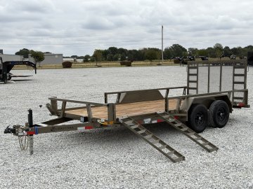 2026 LOAD TRAIL UE 83X16 TANDEM AXLE W/2' DOVE TAIL, 4' FOLDING GATE, AND SIDE LOAD RAMPS 9.99K GVWR UTILITY TRAILER
