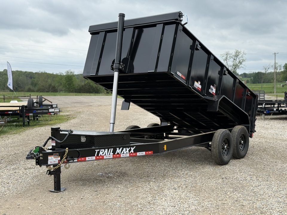 2026 Trail Maxx 83x14x3 Bumper Pull / TELESCOPIC / 14K GVWR Dump Trailer