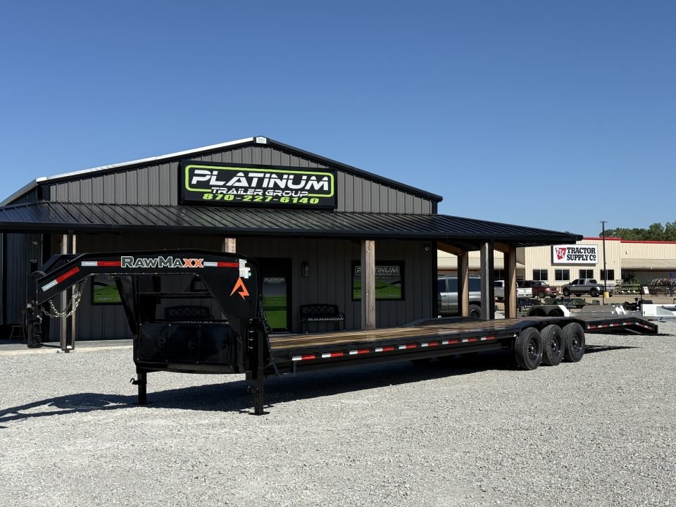 2026 RawMaxx LDX 102X44 LOWBOY W/14 PLYS, LOCKING CHAIN RACK, AND TORQUE TUBE 21K GVWR GOOSENECK Fla