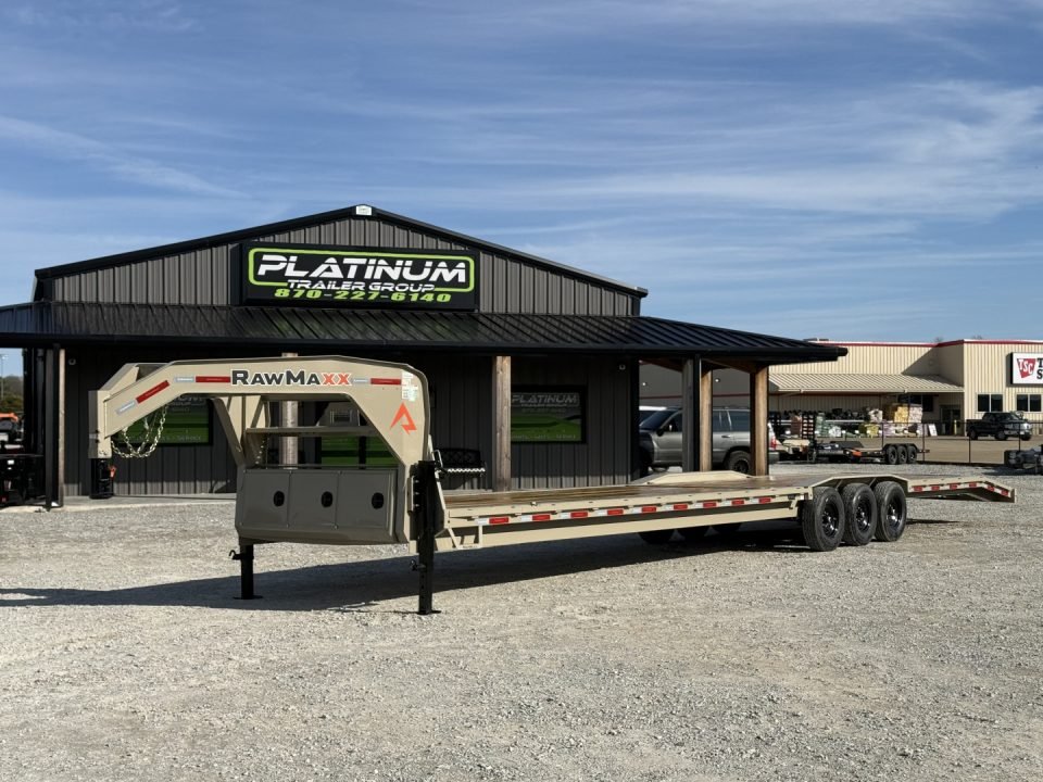 2026 RawMaxx LDX 102X44 LOWBOY W/14 PLYS, LOCKING CHAIN RACK, AND TORQUE TUBE 21K GVWR GOOSENECK Fla