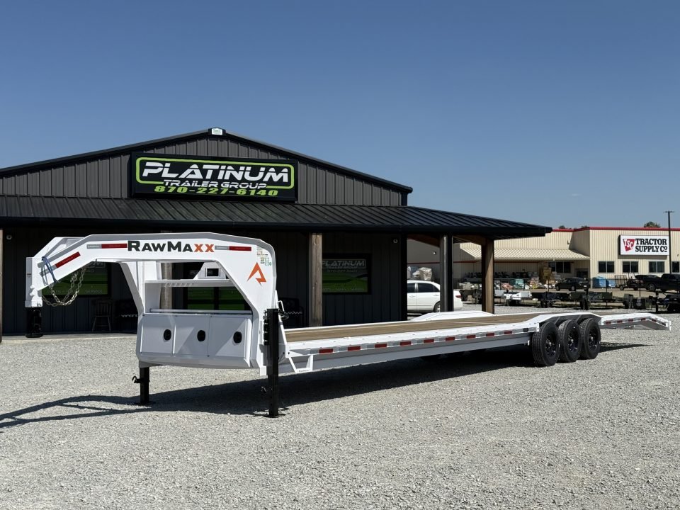 2026 RawMaxx LDX 102X44 LOWBOY W/14 PLYS, LOCKING CHAIN RACK, AND TORQUE TUBE 21K GVWR GOOSENECK Fla