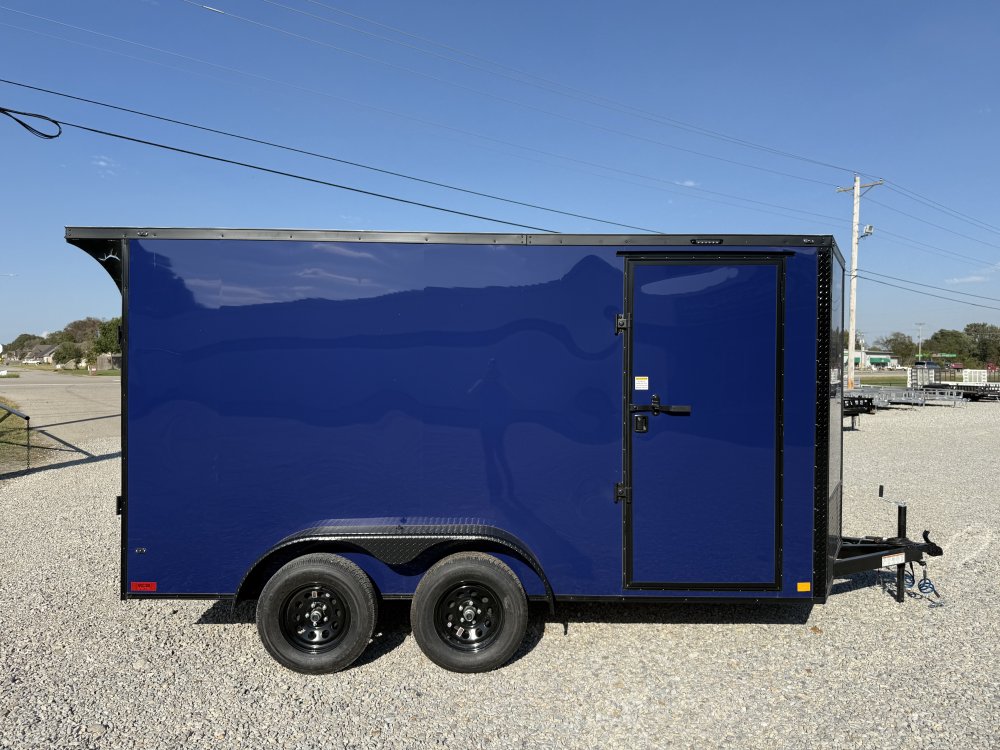 2027 SAWYER CARGO 7X14 WITH 7' INTERIOR / SCREWLESS / TORSION AXLES / POLYCOR / REAR SPOILER WITH LI