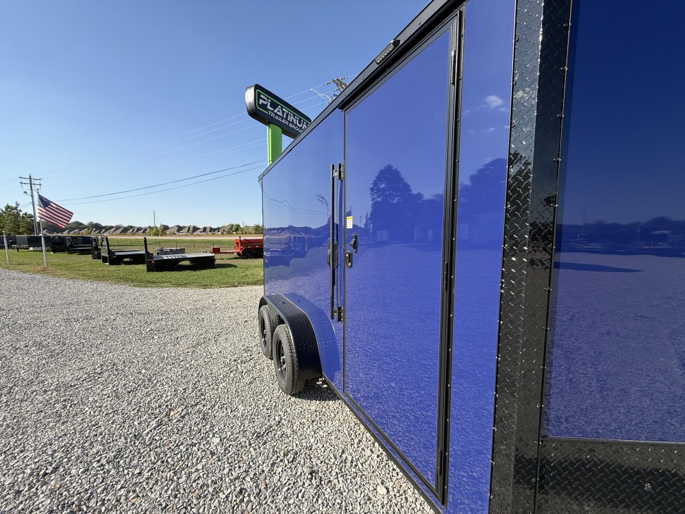 2027 SAWYER CARGO 7X14 WITH 7' INTERIOR / SCREWLESS / TORSION AXLES / POLYCOR / REAR SPOILER WITH LI