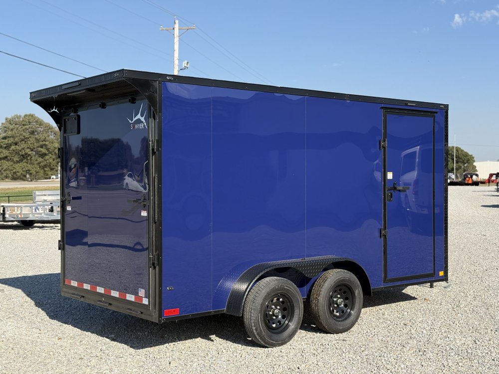 2027 SAWYER CARGO 7X14 WITH 7' INTERIOR / SCREWLESS / TORSION AXLES / POLYCOR / REAR SPOILER WITH LI