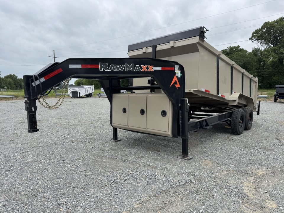 2026 RawMaxx 83X16 LPX 8K AXLES Dump Trailer W/ 44'' SIDES, HYDRAULIC JACKS, TARP, RAMPS, SPREAD GAT