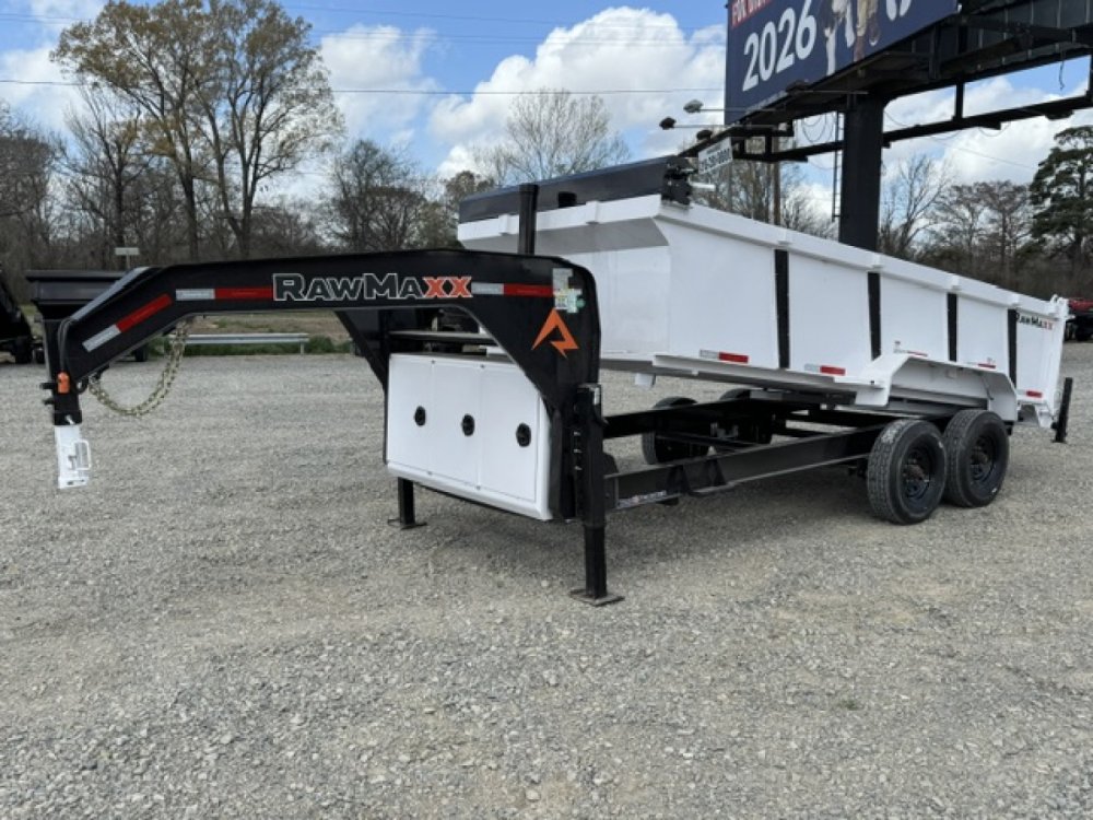 2026 RawMaxx 83X16 LPX 8K AXLES Dump Trailer W/ 36'' SIDES, HYDRAULIC JACKS, TARP, RAMPS, SPREAD GAT