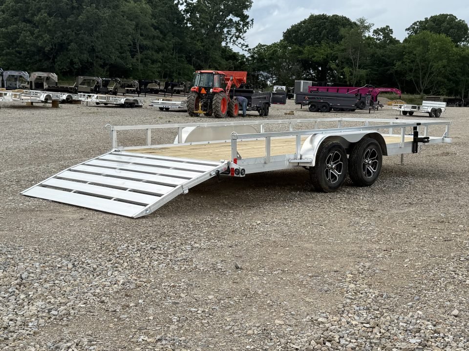 2026 Load Trail UA 83X18 TA / ALUMINUM FRAME/ 55" BI-FOLD TAILGATE / 2 BRAKE AXLES / ALUMINUM WHEELS