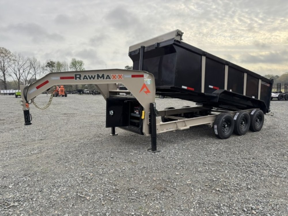 2026 RawMaxx 83X16 LPX TRIPLE AXLE Dump Trailer W/ 44'' SIDES,HYDRAILIC JACKS, 14 PLY TIRES, RAMPS,