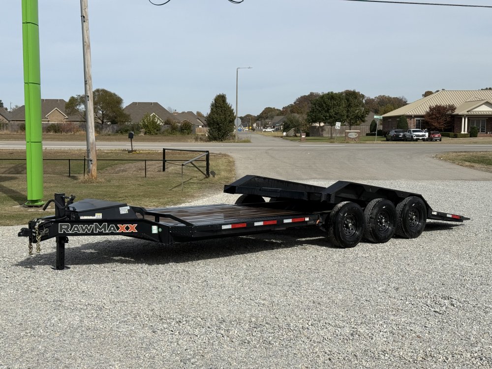 2027 RawMaxx G3X 102X26 BUMPER PULL GRAVITY TILT TRAILER W/14 PLYS AND RHINO LINED FENDERS 21K GVWR 