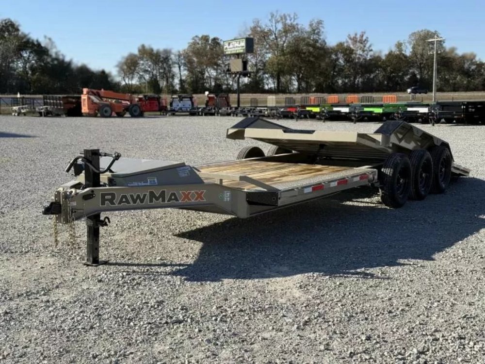 2026 RawMaxx G3X 102X26 EQUIPMENT W/RHINO LINED FENDERS AND 14 PLYS 21K GVWR GRAVITY Tilt Trailer
